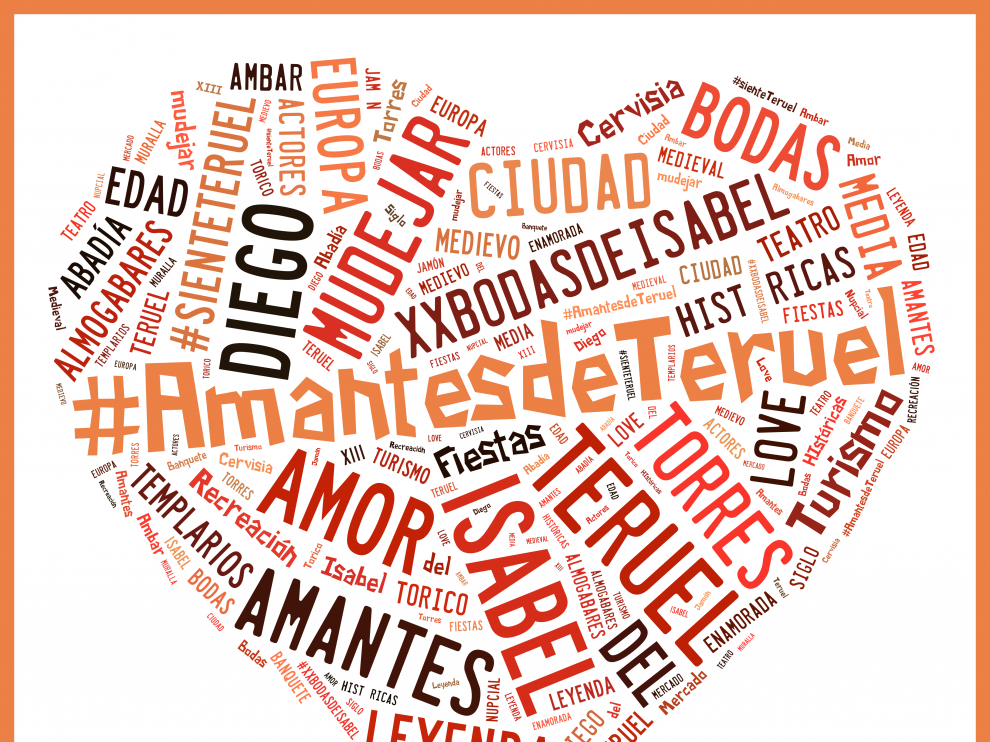 Corazón por redes de los Amantes de Teruel