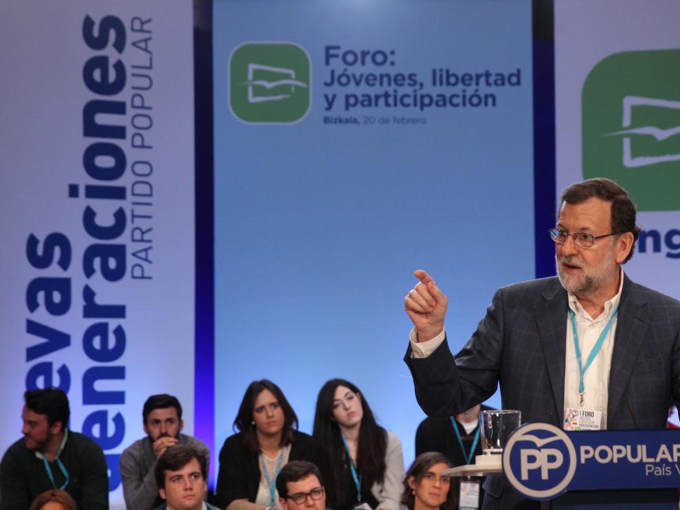Mariano Rajoy este sábado en Bilbao