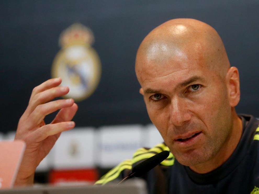 Zidane durante la rueda de prensa.
