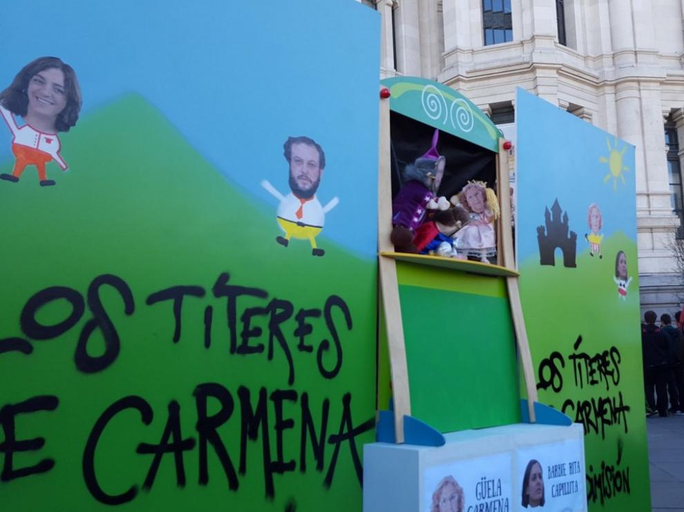 Un momento de la protesta de Hazte Oír.