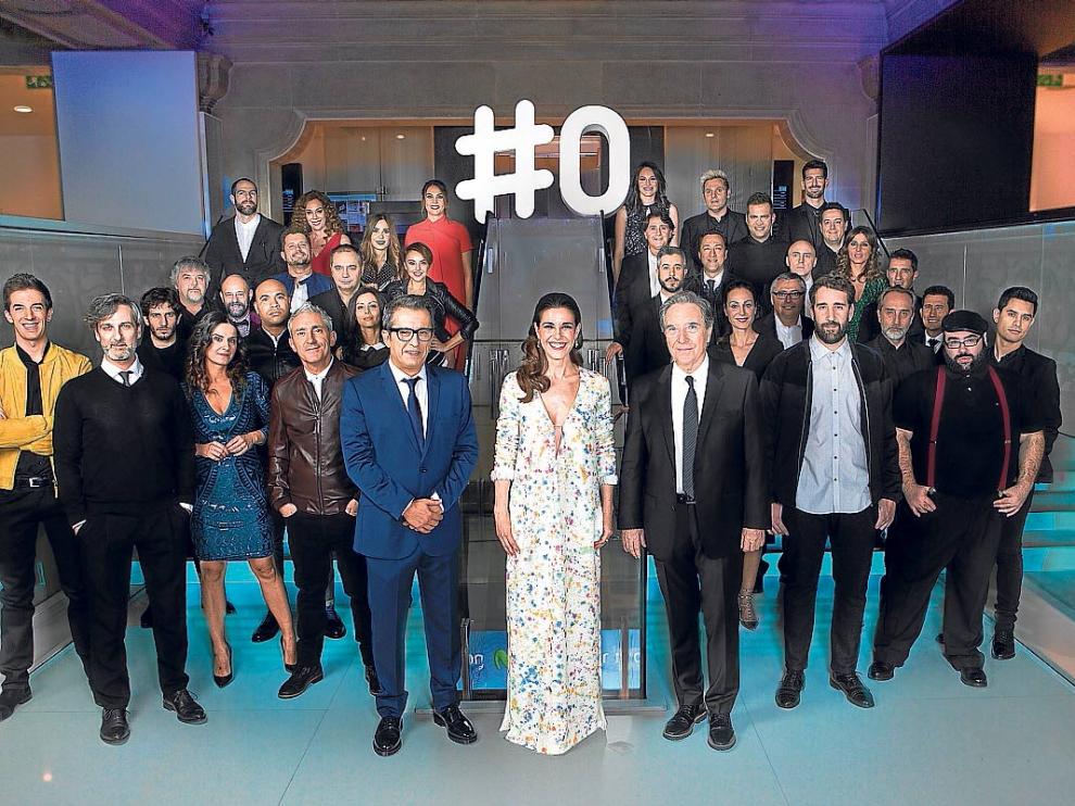 El equipo de #0, la cadena de Movistar que llega para sustituir a Canal +, en su presentación.