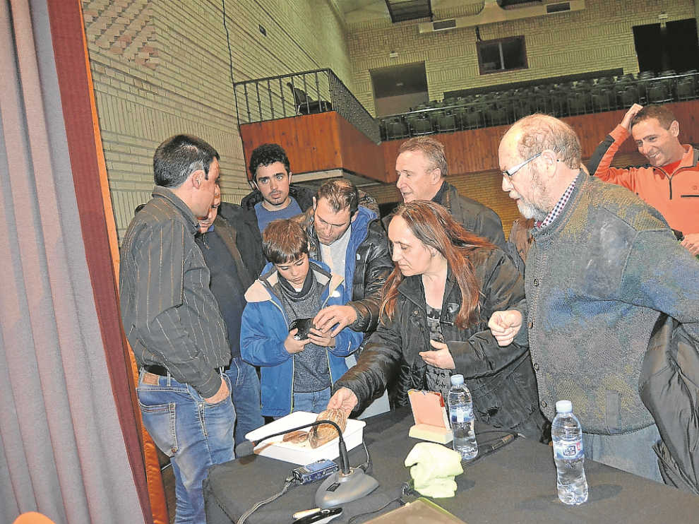 Los asistentes a las jornadas quisieron ver de cerca algunos ejemplares de las margaritíferas.