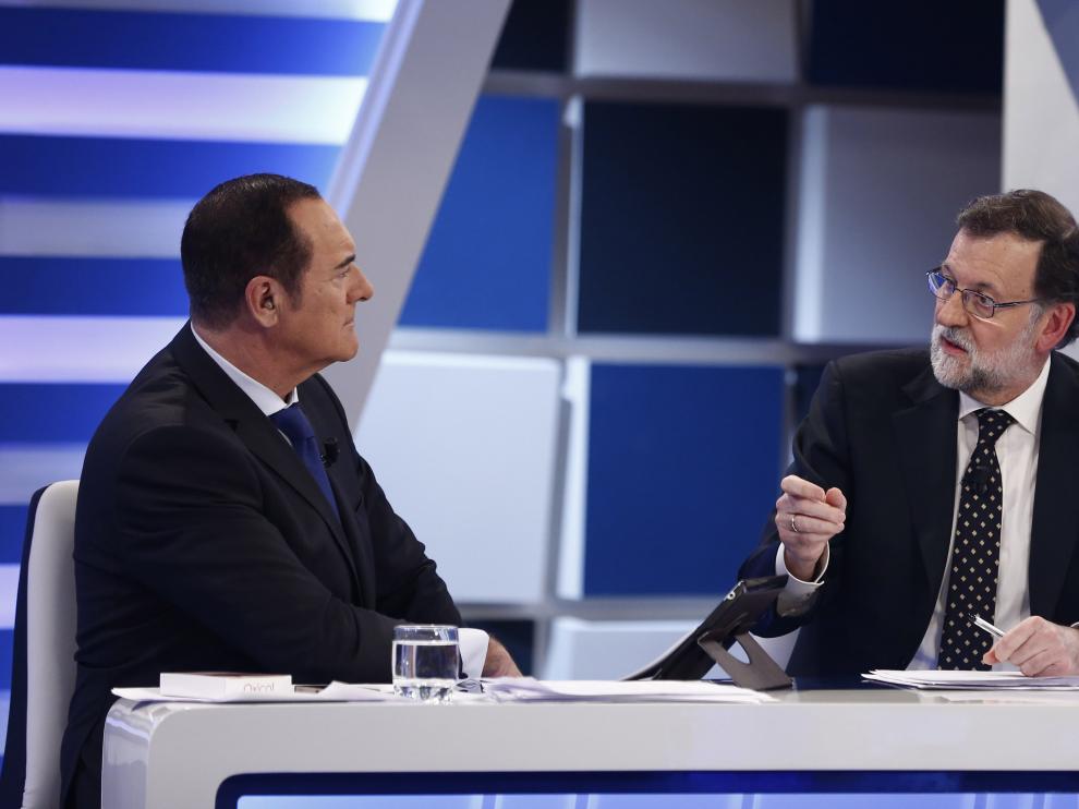 Mariano Rajoy durante la entrevista en TV3.