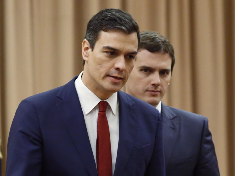 Pedro Sánchez y Albert Rivera han firmado el acuerdo esta mañana