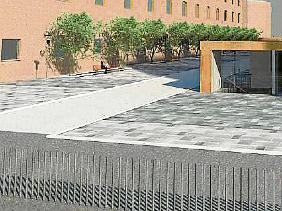 Recreación aproximada de la futura plaza que se construirá en la superficie.