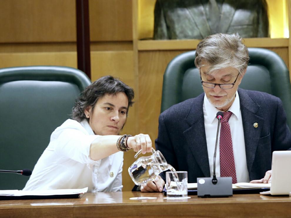 El alcalde de Zaragoza, Pedro Santisteve, durante el pleno municipal de este viernes.