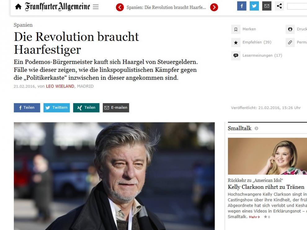 Hasta la página web de un diario alemán se hizo eco de la gomina de Santisteve.