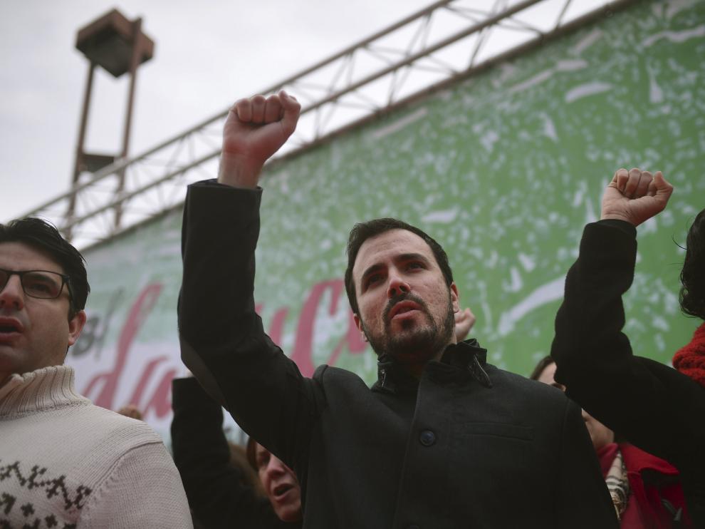 Alberto Garzón en la manifestación el Día de Andalucía