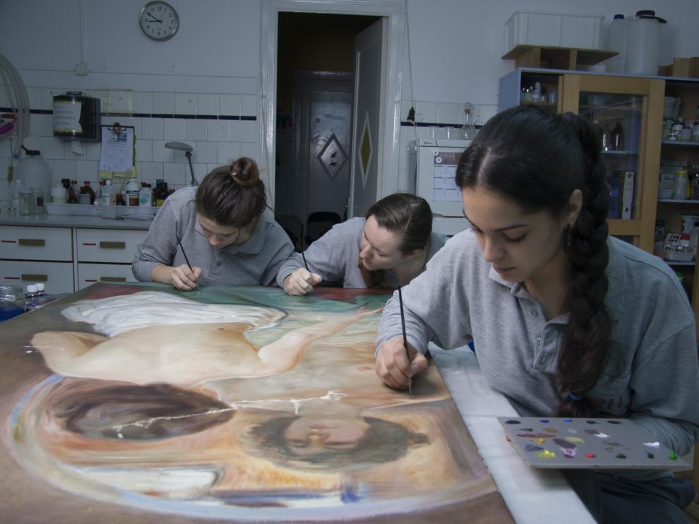 El cuadro ha sido restaurado por la escuela taller de la Diputación de Zaragoza.