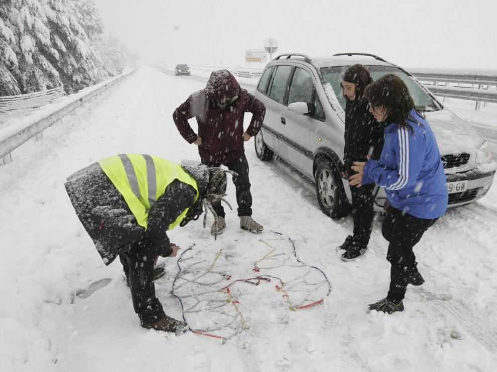 Temporal de nieve y lluvia en Aragón