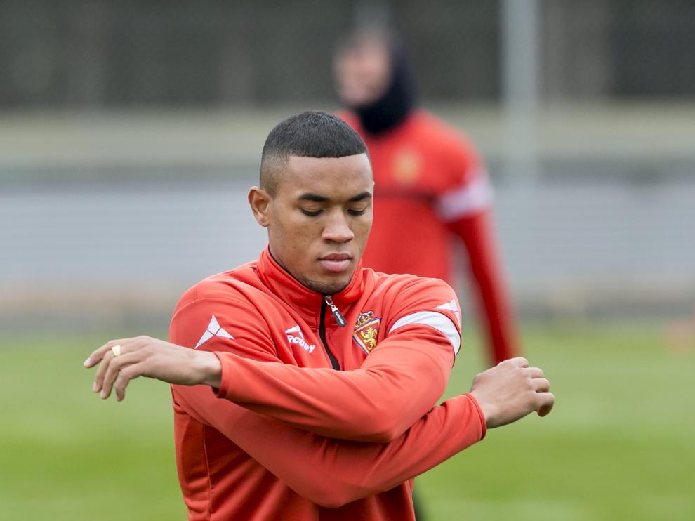 Hinestroza, durante un entrenamiento