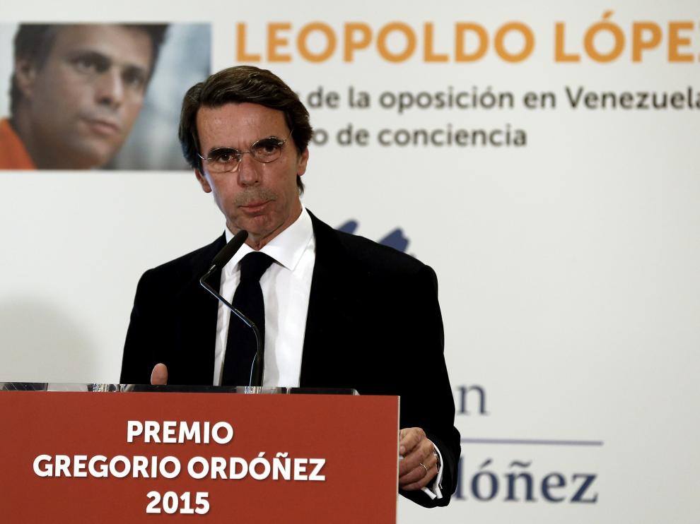 Aznar, este viernes en San Sebastián.