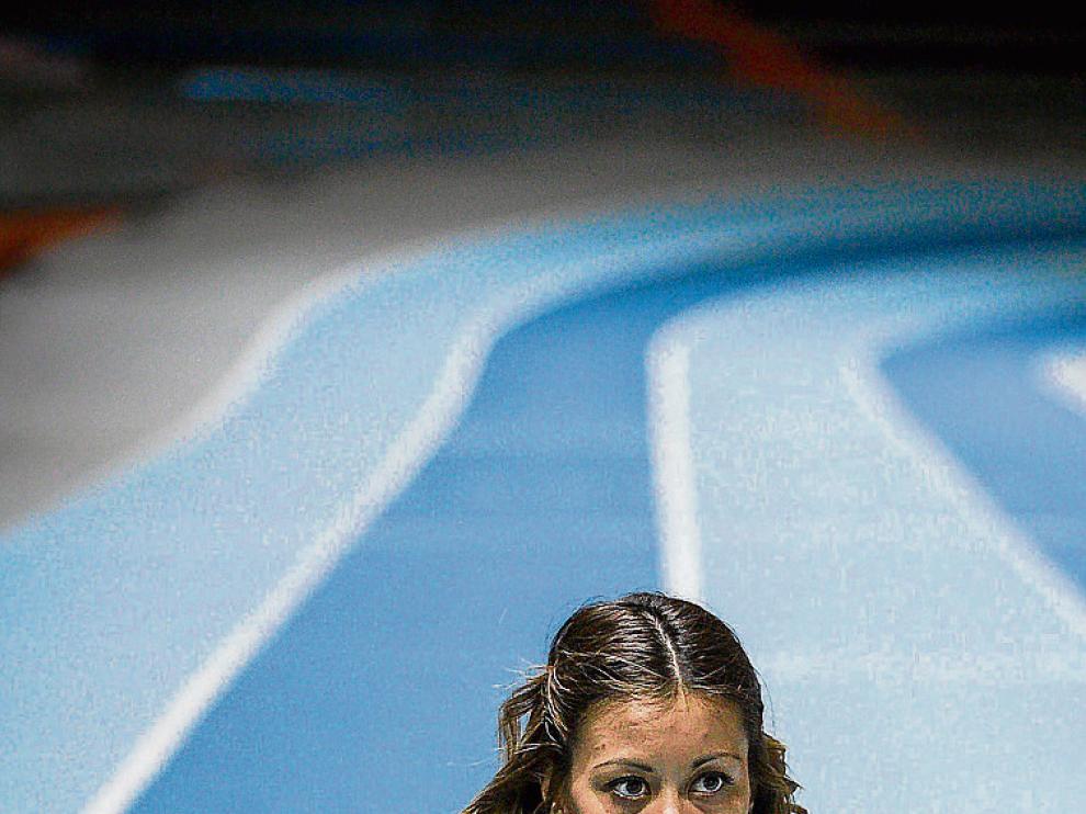 Isabel Macías, ayer durante un entrenamiento en Zaragoza.