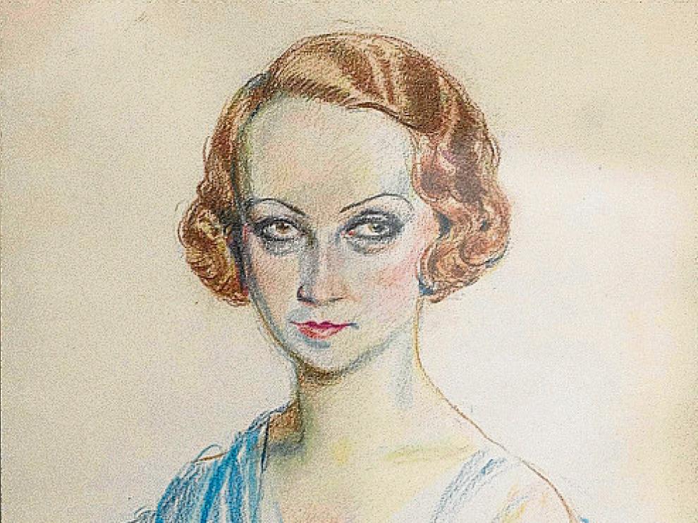 Dibujo a lápiz color, de Juan Lafita de 1933, que la volvió a pintar en 1939 y 1964