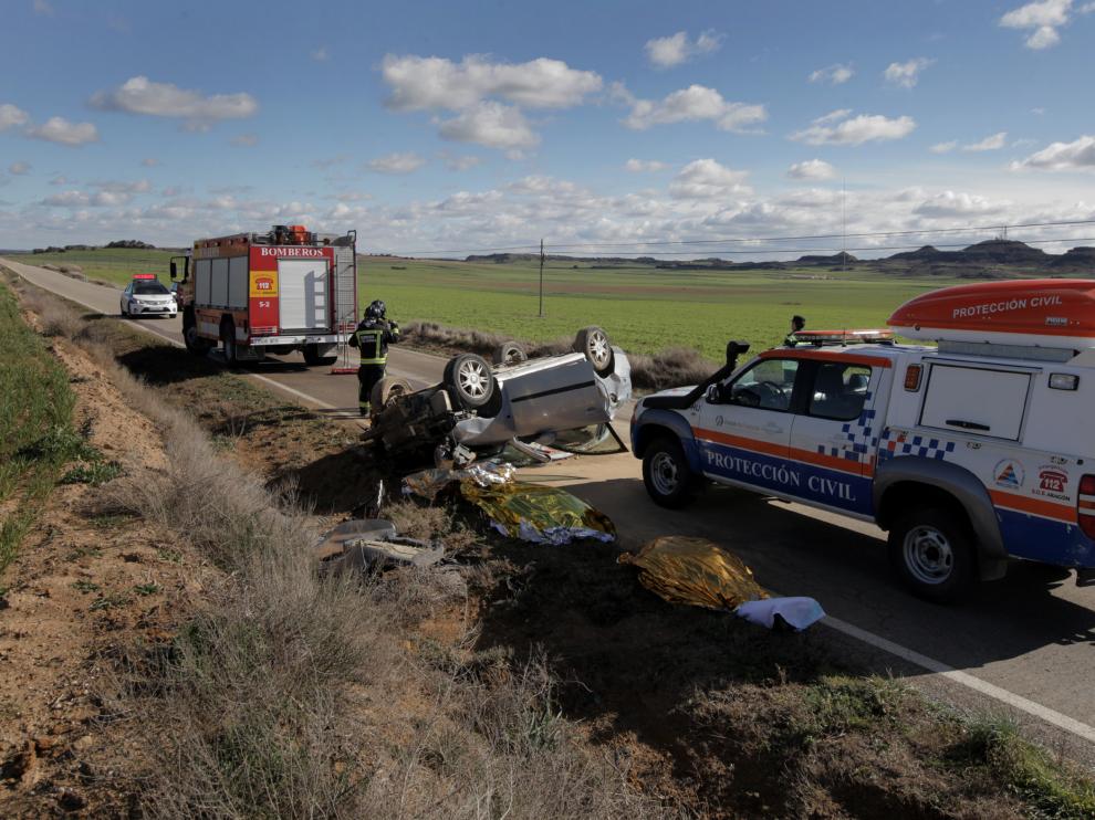 El accidente en la A-131 ocurrió cerca del cruce de Piracés.