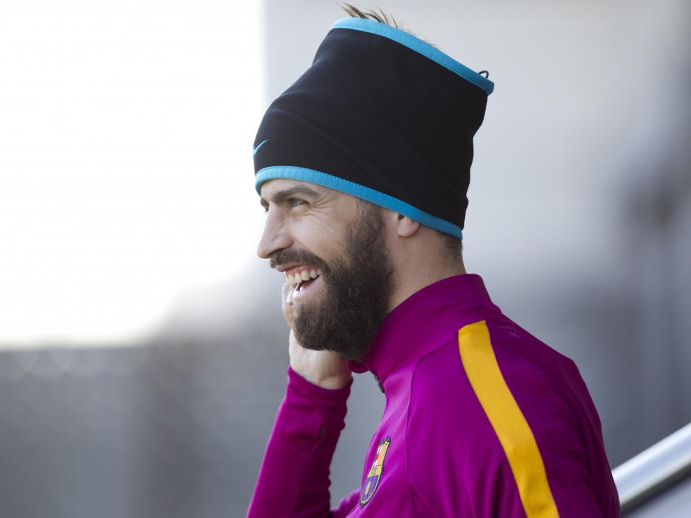 Piqué, tras un entrenamiento del Barça, la semana pasada.