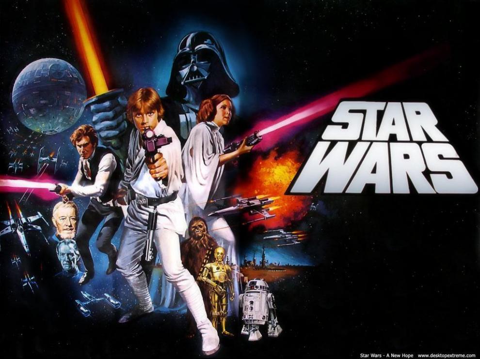 Cartel anunciador del estreno de 'Stas Wars. Una nueva esperanza'.