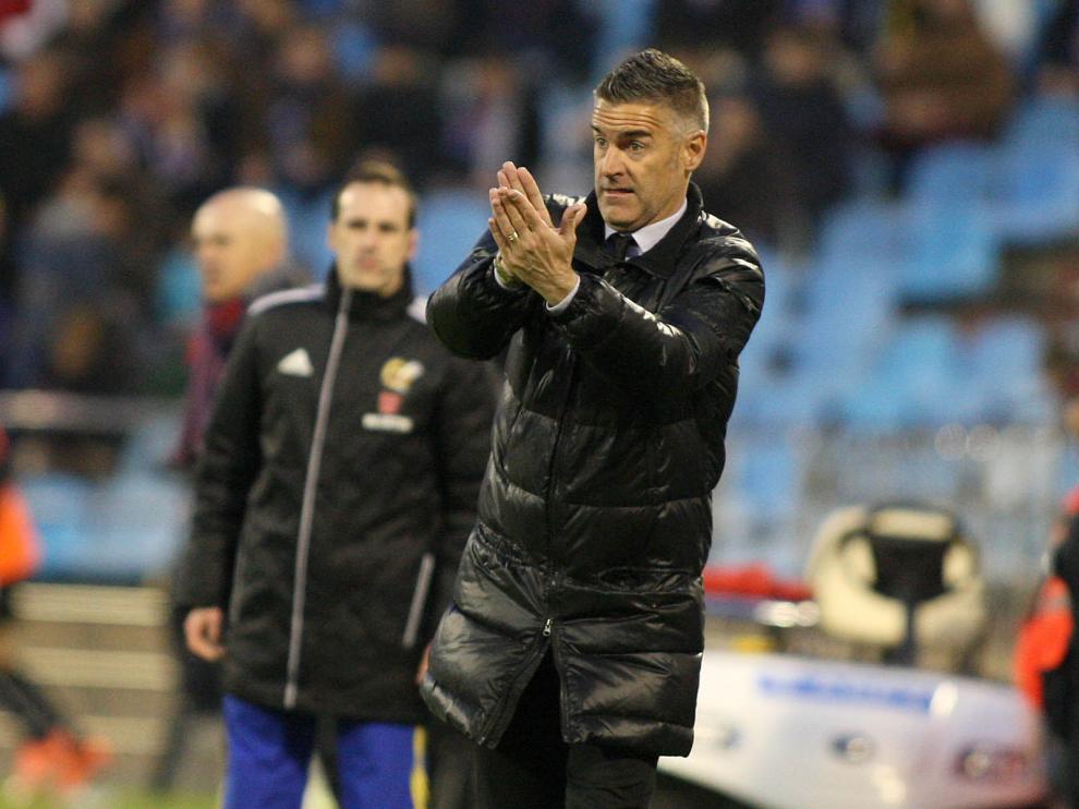 Lluís Carreras, durante el partido del Real Zaragoza ante el Albacete