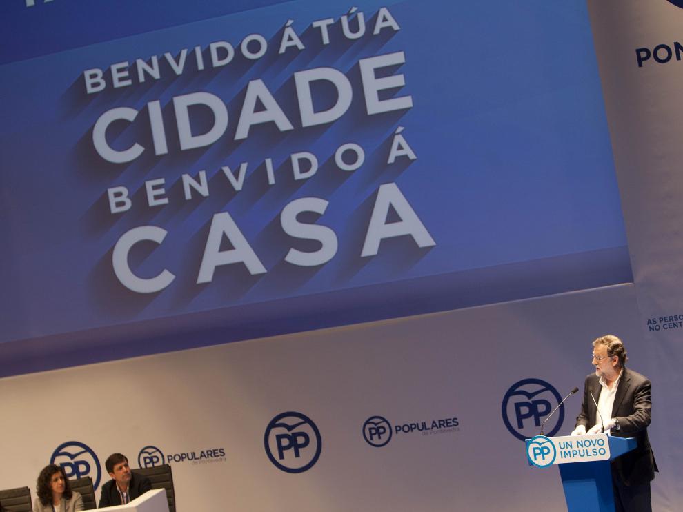 Mariano Rajoy este domingo en Pontevedra.