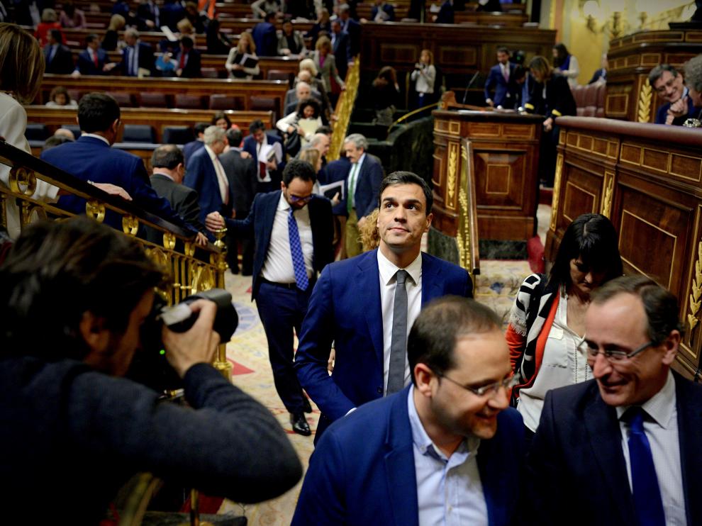 Pedro Sánchez a la salida del primer pleno ordinario del Congreso de la legislatura