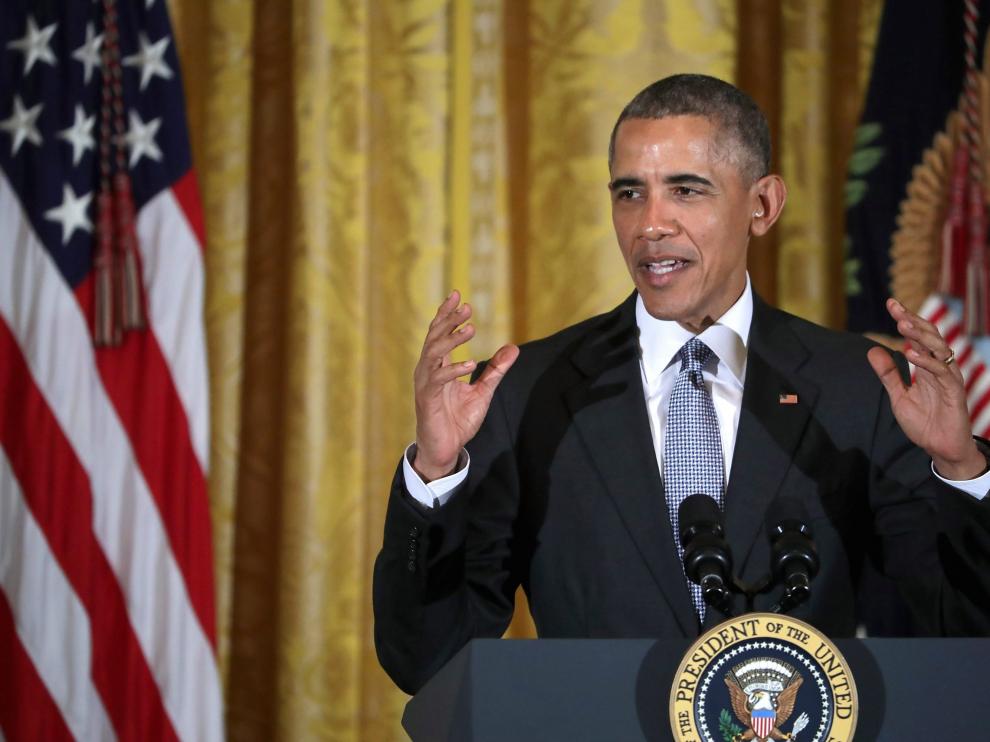 Barack Obama durante un acto oficial en la Casa Blanca