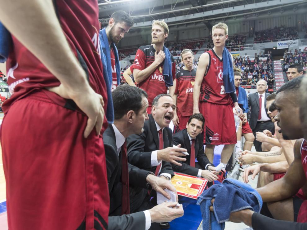 El CAI Zaragoza en uno de los últimos partidos jugados de la Liga Endesa.