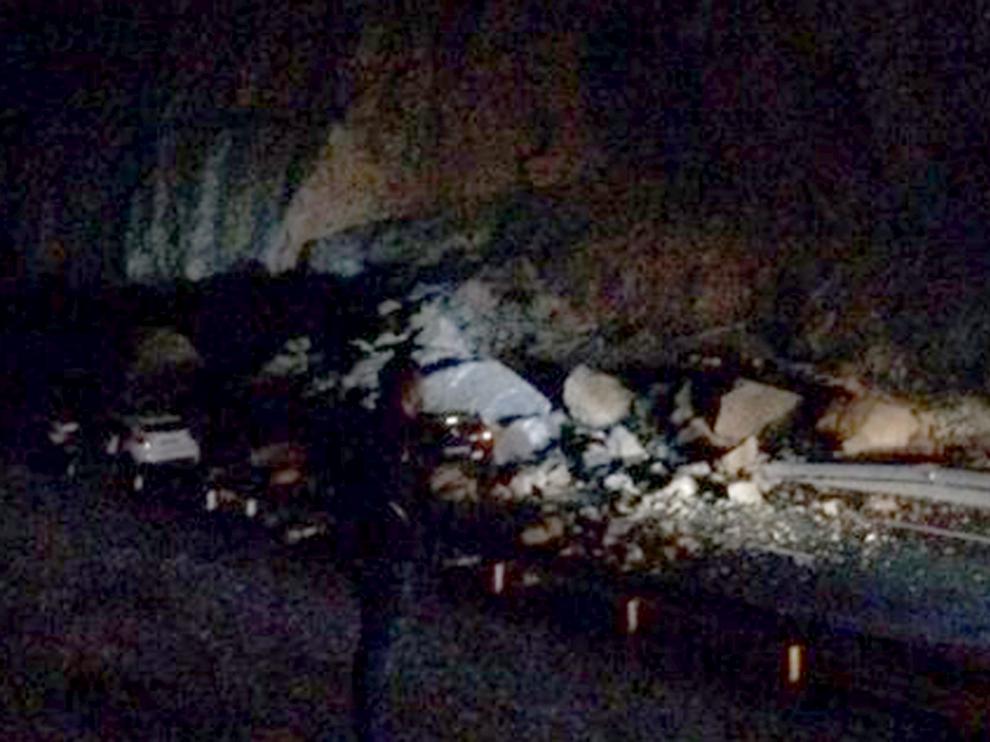 Desprendimiento en la A-23 en el Monrepós