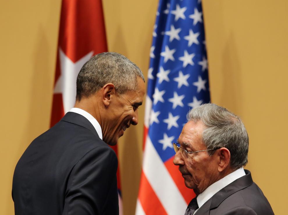 Barack Obama y Raúl Castro durante la visita del presidente estadounidense a Cuba.