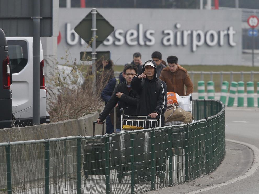 Imágenes del aeropuerto de Bruselas tras el atentado.