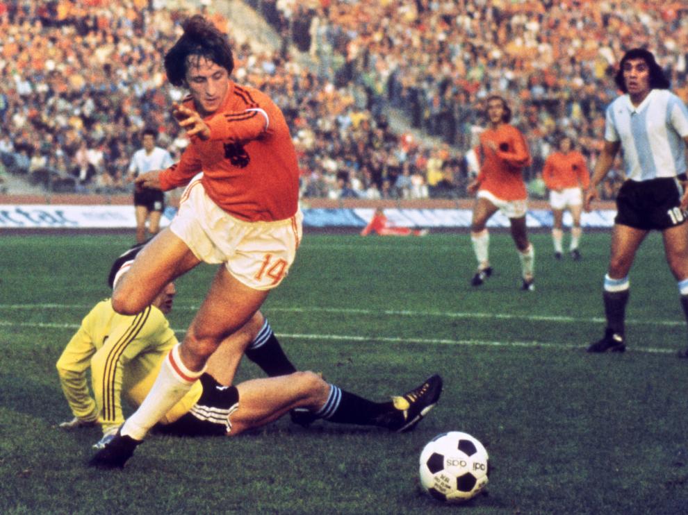 Cruyff en su etapa de jugador de la selección holandesa.