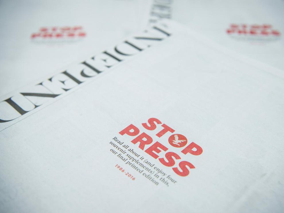 Última edición del periódico 'The Independent'.
