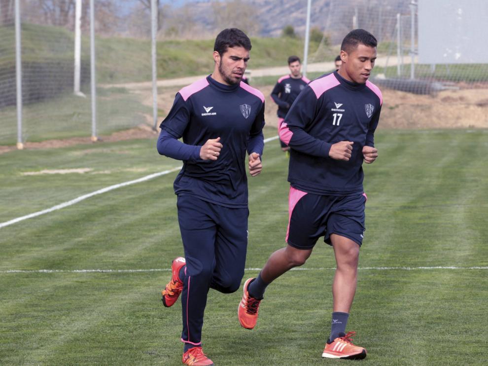 Machís y Alexander en el entrenamiento del martes.