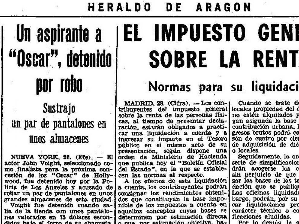 Noticia publicada en Heraldo el 29 de marzo de 1970.
