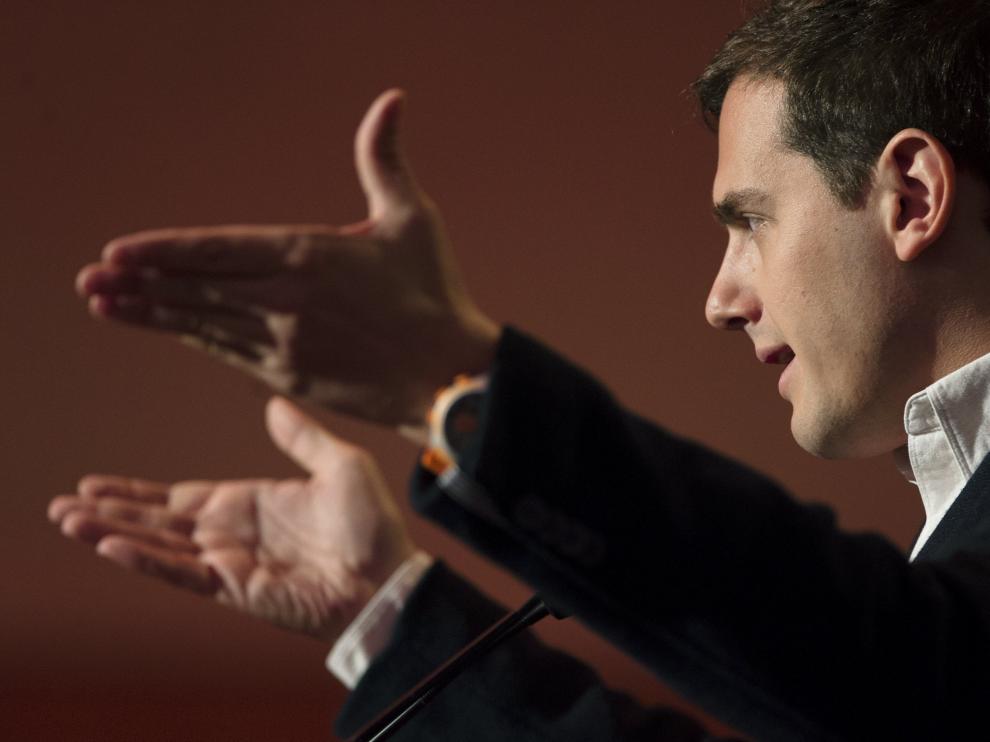 Rivera, en el acto del partido en Málaga