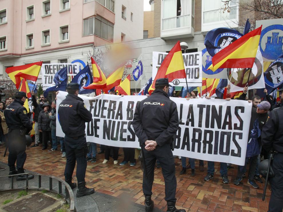 Un momento de la manifestación de ultraderecha