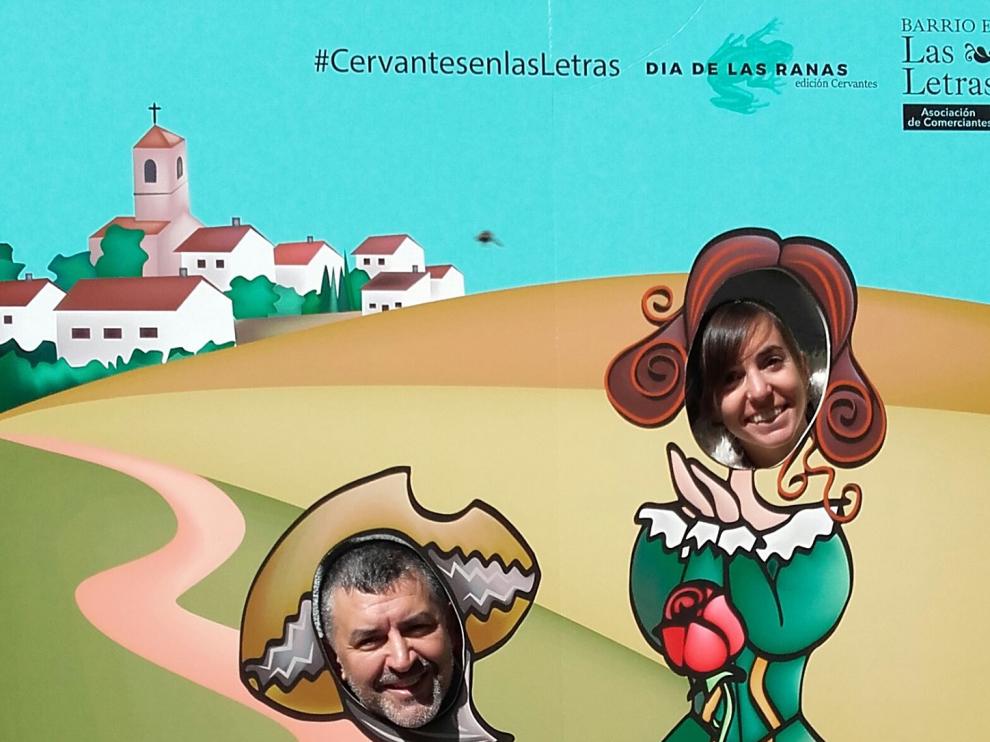 Photocall diseñado por la oscense Cielo Entrena para el 'Día de las Ranas' del Barrio de las Letras de Madrid.