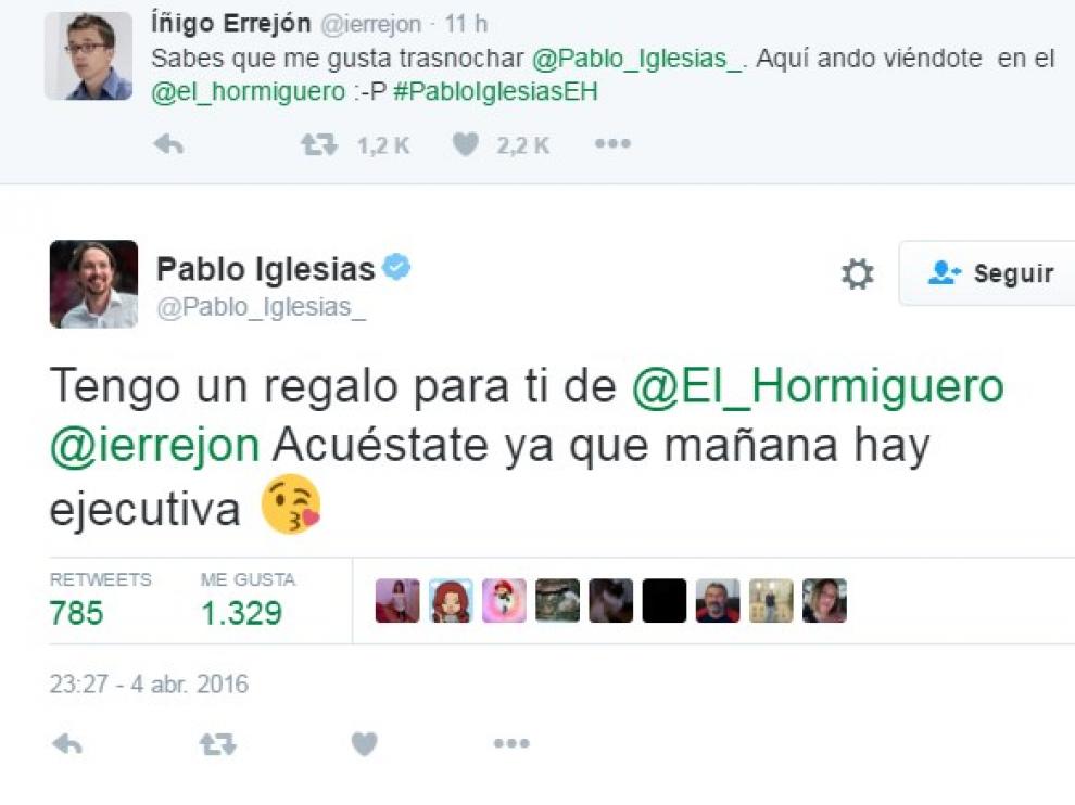 El Hormiguero reconcilia a Iglesias y Errejón