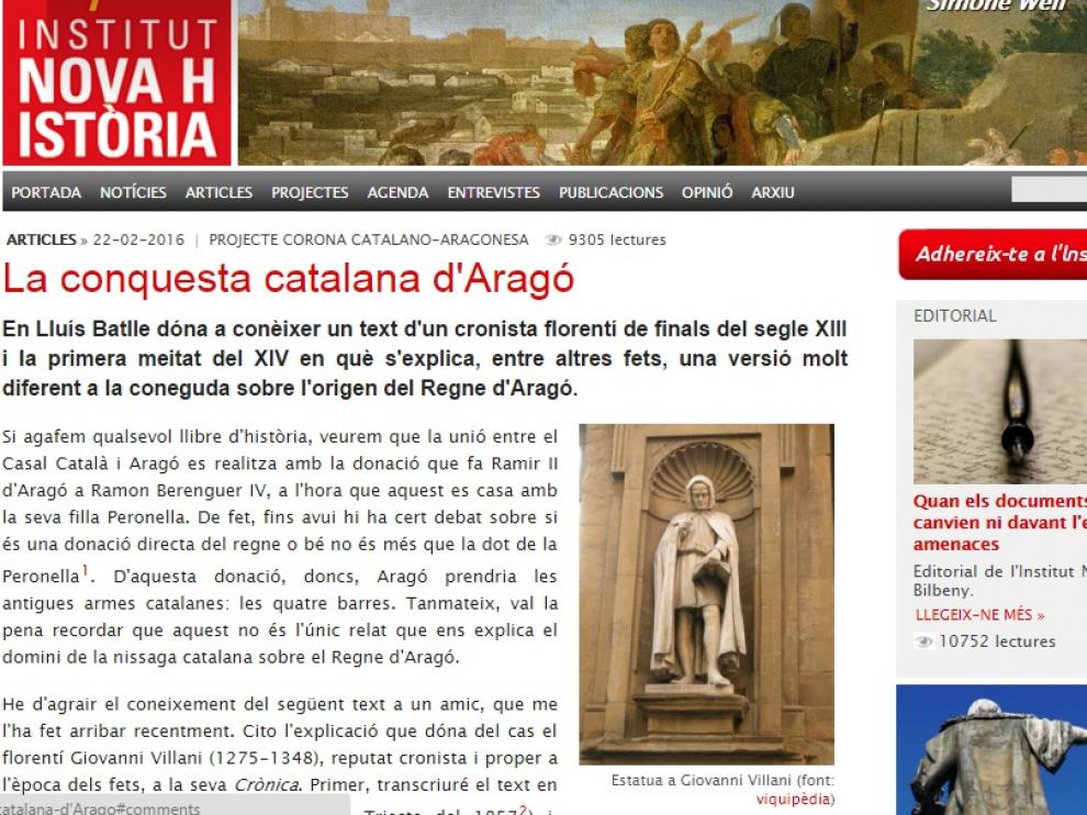 La web del Instituto Nova Historia.