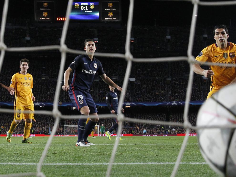 Momento de uno de los goles del Barça.