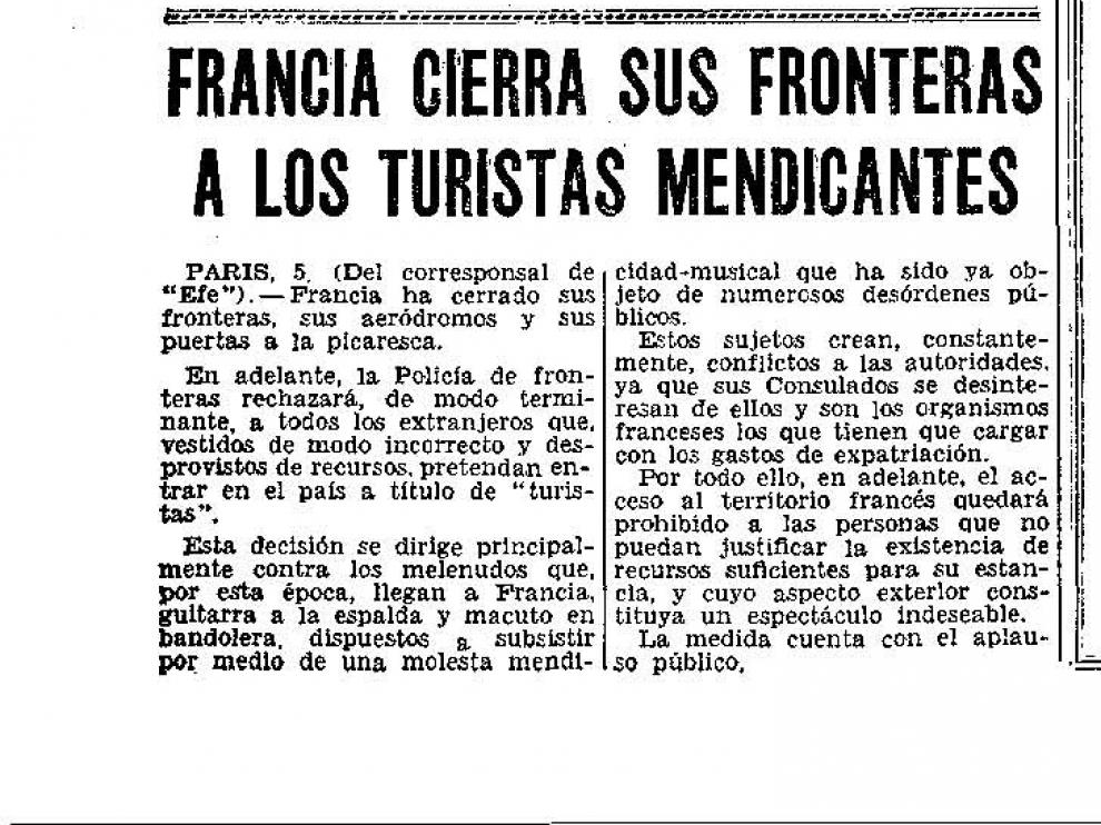 Francia cierra sus fronteras a los turistas melenudos y pobres