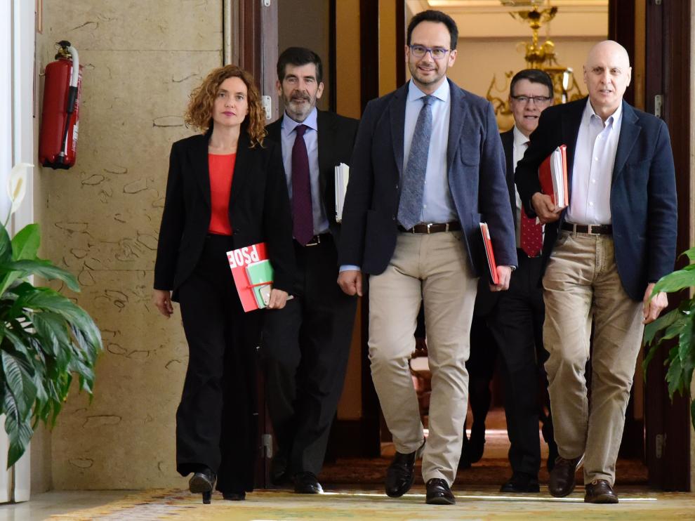 Equipo negociador del PSOE en el Congreso.