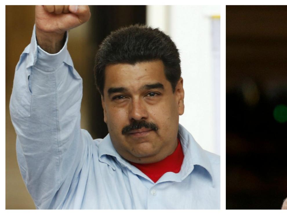 Combo de imágenes de Maduro y Rajoy.