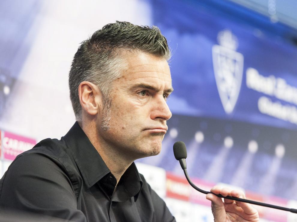 Lluís Carreras, en la sala de prensa de la Ciudad Deportiva.