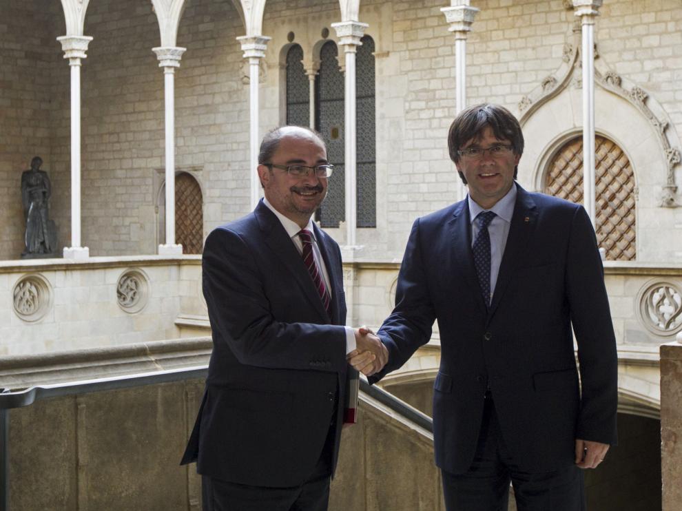 Lambán y Puigdemont, en una imagen de archivo