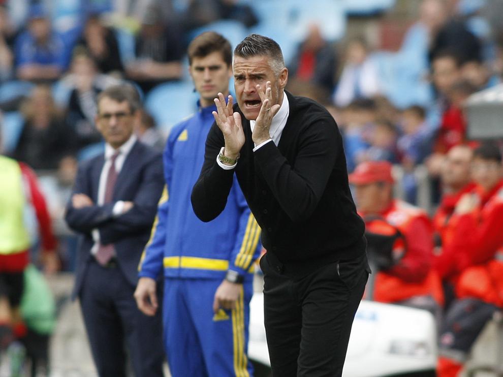 Lluís Carreras, durante el partido del Real Zaragoza contra el Mallorca