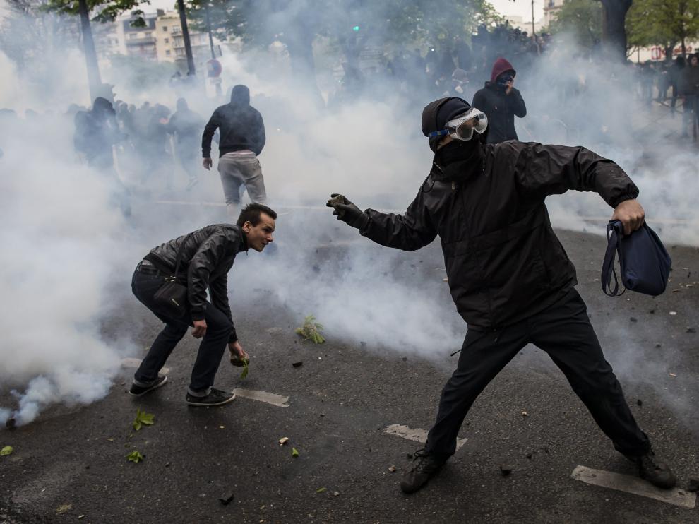 Este sábado se registraron graves incidentes en París tras la manifestación contra la reforma laboral.