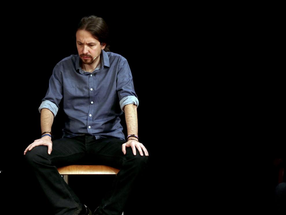 Pablo Iglesias durante una de sus intervenciones este fin de semana en su visita a Barcelona.