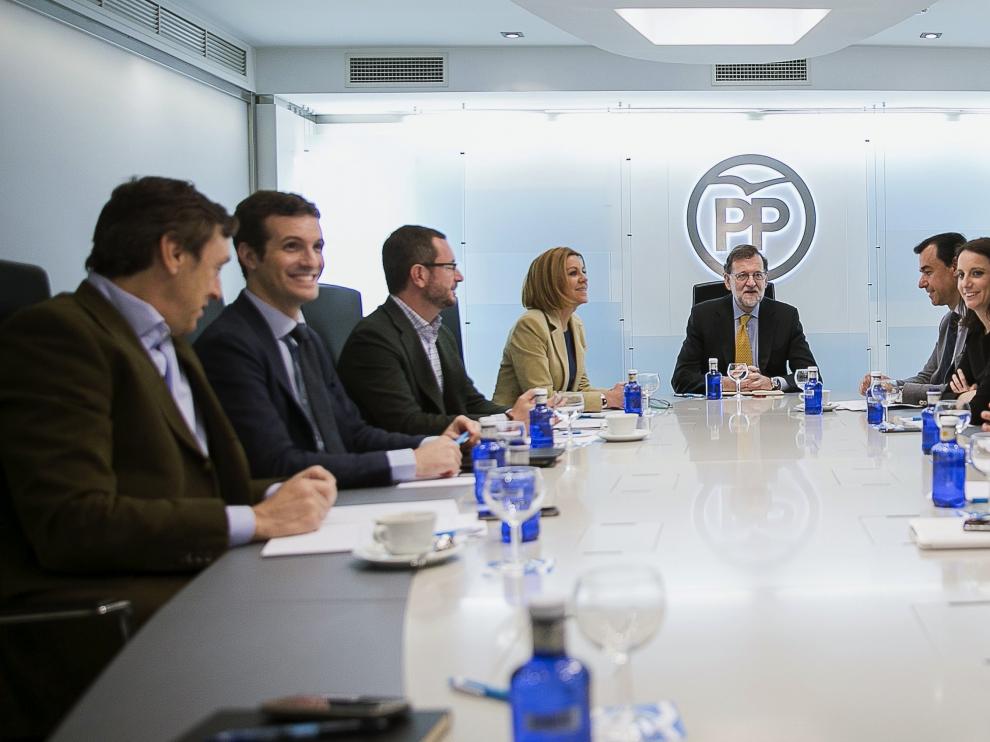 Reunión del Comité de Dirección del partido en la sede de la calle Génova de Madrid.