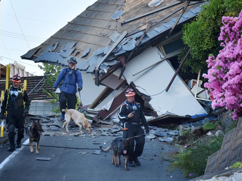 Zona de Japón afectada por el último terremoto, en la prefectura de Kumamoto.