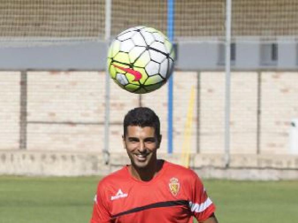 Ángel, en un lance de un entrenamiento en la Ciudad Deportiva.